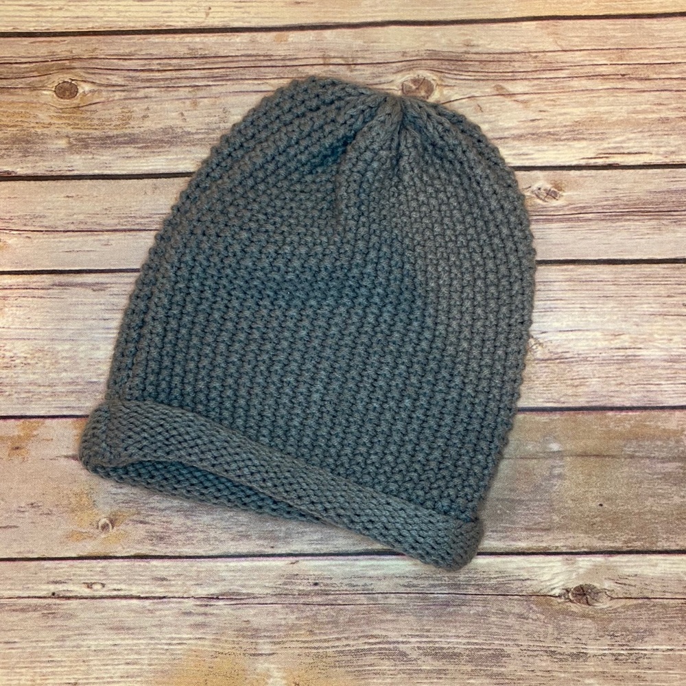 Gray Knit Winter Hat